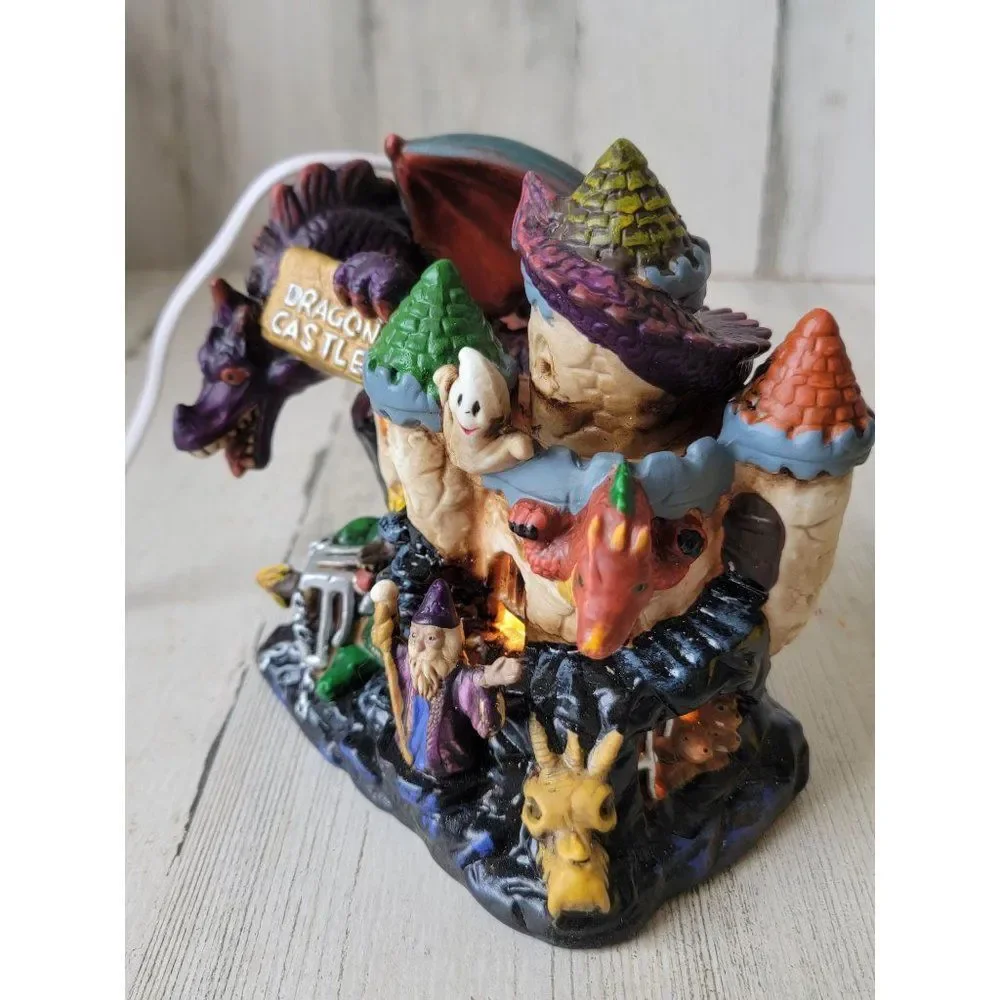 Vintage Dragon Castle ceramic wizard Halloween prop decor scary‎ skull